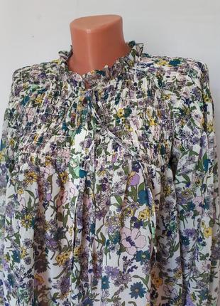 Шикарная объемная блузка в цветочный принт bik bok (размер 36)7 фото