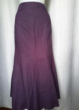 Лен/вискоза. женская натуральная льняная, вискозная длинная летняя юбка годе6 фото