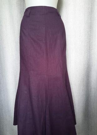 Лен/вискоза. женская натуральная льняная, вискозная длинная летняя юбка годе