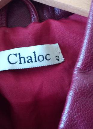 Кожаная куртка chaloc  цвета "марсала",р.40/l3 фото