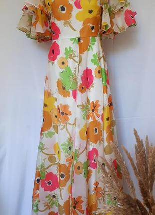 Шелковое винтажное платье jashioned by alexander clare(размер 36)