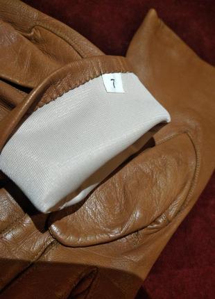 Перчатки из натуральной кожи коричневого цвета. размер 7.4 фото