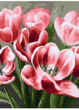 Картина по номерам. brushme "красные тюльпаны" gx26071
