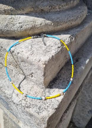 Чокер з натуральними річковими перлинами