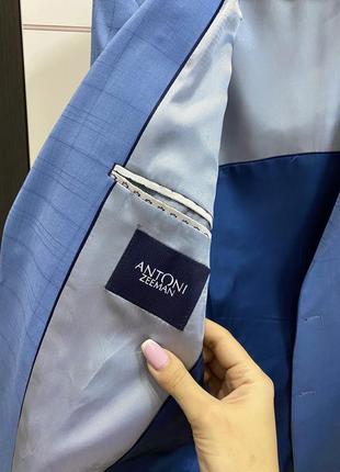 Чоловічий костюм antoni zeeman сіро-блакитний синій