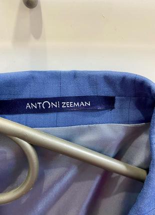 Мужской костюм antoni zeeman серо-голубой синий5 фото