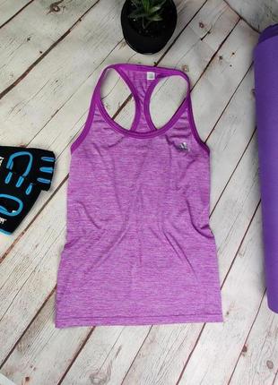 Спортивная беговая яркая фиолетовая майка футболка adidas climalite