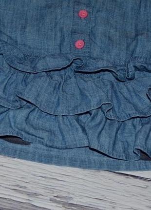 3 - 6 месяцев обалденный джинсовый сарафан для модницы котик с рюшами next некст6 фото