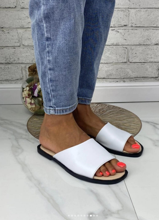 Жіночі шкіряні шльопанці різні забарвлення