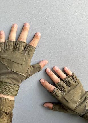 Тактические перчатки военные без пальцев походные армейские солдатские