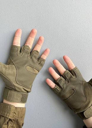 Тактические перчатки военные без пальцев походные армейские солдатские