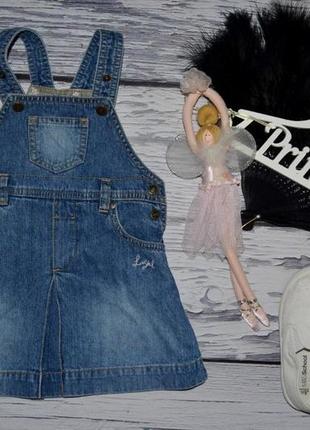 9 - 12 месяцев 80 см h&m обалденное платье сарафан джинсовый2 фото