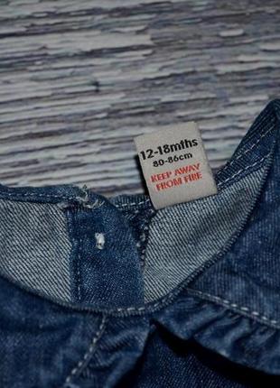 12 - 18 месяцев 80 - 86 см обалденный джинсовый сарафан с вышивкой для малышки8 фото