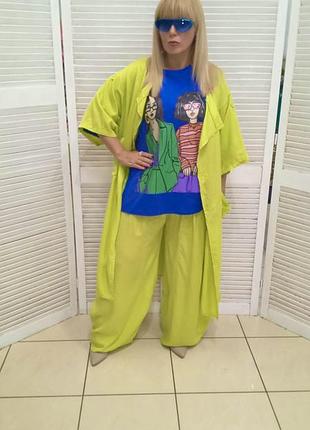 Шикарный шелковый костюм италия 🇮🇹 кардиган и брюки10 фото