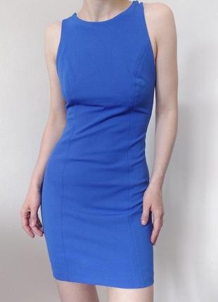 Эффектное платье платье с открытой спиной h&amp;m синее платье элекрик мини платья5 фото