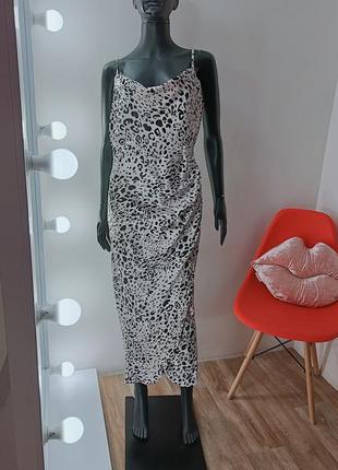 Комбінація сукня в леопардовий принт,гарнюще плаття комбинацыя🤍🖤6 фото