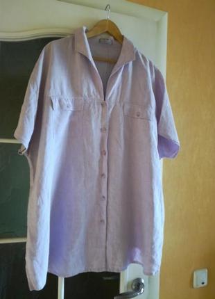 Рубашка женская  + size 100% лен от ulla popkeen