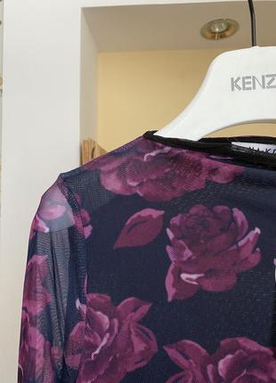 Платье миди летние сетка фатиновое рюша в цветок по фигуре na-kd5 фото