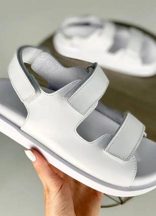 Женские босоножки (сандали) белые кожаные летние (сандали из натуральной кожи белого цвета) - женская обувь на лето 2022