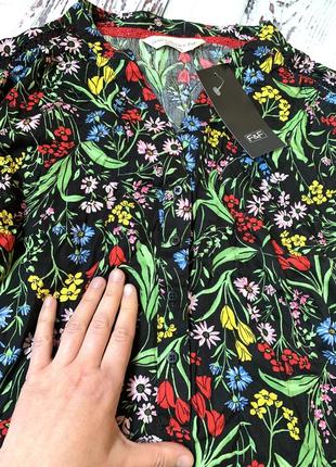 Блуза в цветочный принт f&f вискоза натуральная ткань4 фото