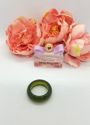 🍀💍 кольцо натуральный цельный камень зеленый агат р.19,52 фото