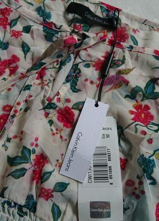 Красивая летняя блуза+маечка calvin klein (оригинал), цветочный принт7 фото