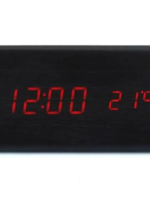 Настільні електронні годинники з червоним підсвічуванням, термометром, будильником vst861-1