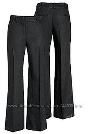 Штани льон h&m хем швеція чорні і білі, р 34, 36, 40