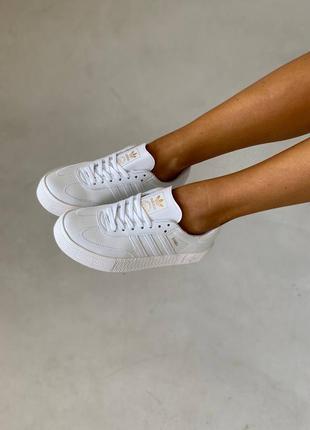 Adidas samba white жіночі кросівки адідас самба білі