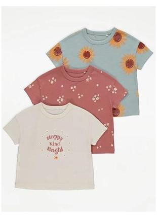 Набір трикотажних футболок для дівчинки  3 шт футболка літо для дівчинки6 фото
