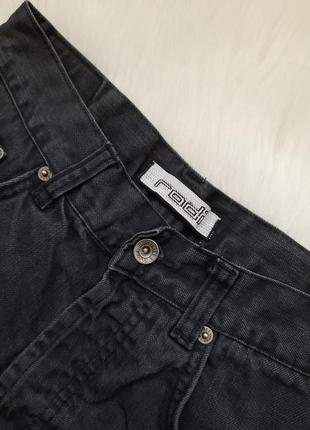2 речі за ціною 1. щільні чорні джинсові шорти на високій посадці з необробленим краєм rodi5 фото