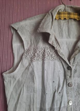 Дизайнерская бохо  блуза безрукавка от  elisa cavaletti линия bottega5 фото