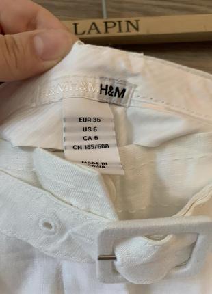 Брюки лен h&m хэм швеция черные и белые, р 34, 36, 407 фото