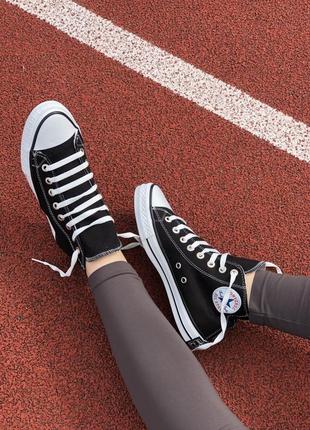 Converse chuck taylor all star high black 3.0 трендові класичні кеди чорні конверс весна літо классические черные кеды конверсы