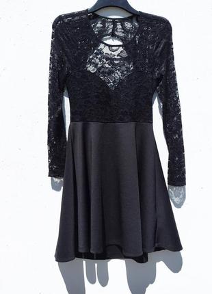 Красивое ажурное чёрное платье с открытой спиной nelly one