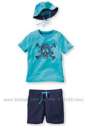 Комплект майка, шорти і панама для хлопчиків 1-2 роки lupilu