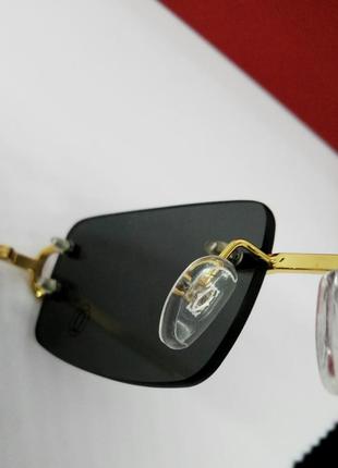 Cartier модные узкие солнцезащитные очки унисекс черные безоправные7 фото