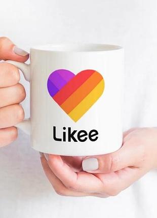 Чашка з принтом "лайк likee"
