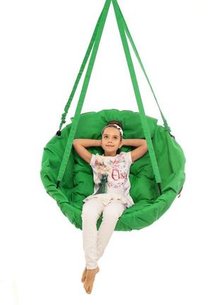 Качеля зеленая нагрузка 200 кг подвесное кресло качель зеленое3 фото