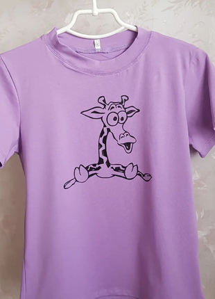 Женская футболка жирафик хлопок 42-46 48-50 5цветов bel2110-2442sве