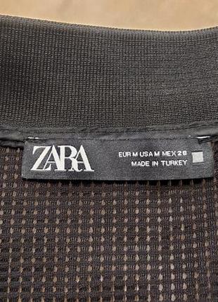 Базовый черный летний полупрозрачный бомбер жакет на молнии zara7 фото