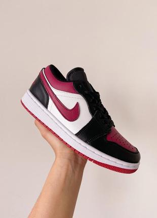 Nike air jordan 1 low bred toe женские кроссовки найк аир джордан