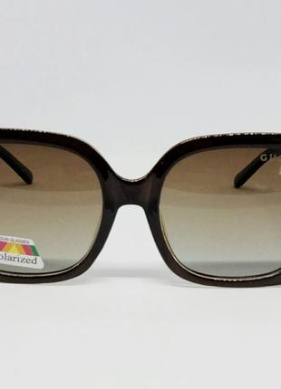 Gucci очки женские солнцезащитные коричневые с градиентом поляризированные2 фото