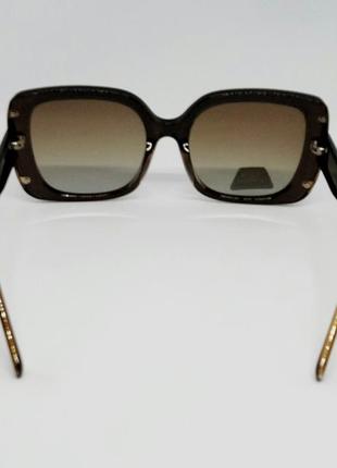 Gucci очки женские солнцезащитные коричневые с градиентом поляризированные4 фото