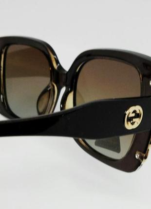 Gucci очки женские солнцезащитные коричневые с градиентом поляризированные7 фото