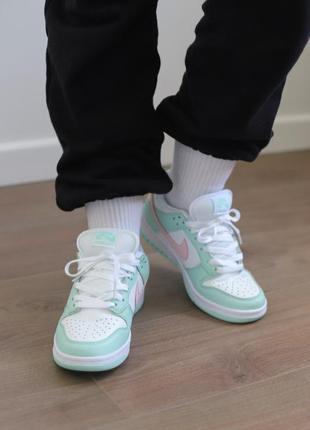 Шикарные женские кроссовки nike sb dunk low mint/pink 🔺️ найк аир джордан4 фото