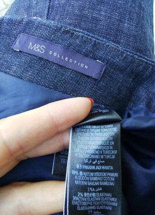 Синяя джинсовая юбка с молнией на подкладке,годе.3 фото