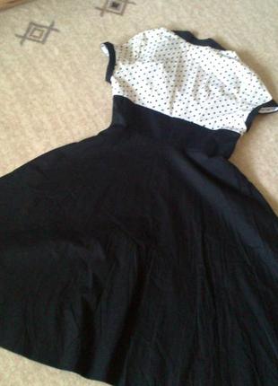 42-44р. нарядное чёрно-белое платье, хлопок chic star модель polka3 фото