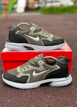 Чоловічі літні текстильні темно зелені кросівки nike🆕 дихаючі кросівки найк
