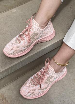 Жіночі літні рожеві текстильні кросівки🆕 легкі дихаючі кросівки5 фото